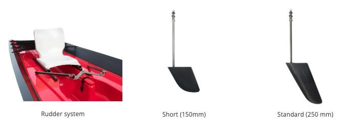 Retractable Rudder System Coastal Fittings & Features — Stretchers, Rudders, Fins, Wraps | Swift ...